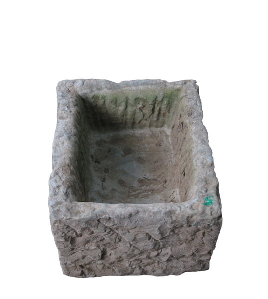 18" Inch Long Hand Chiseled Stone Trough 24 - 5 - Dyag East