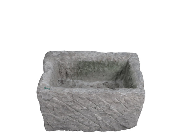 18" Inch Long Hand Chiseled Stone Trough 24 - 5 - Dyag East