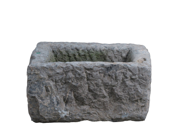 18" Inch Long Hand Chiseled Stone Trough 24 - 8 - Dyag East