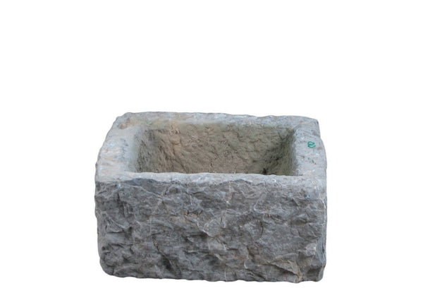 18" Inch Long Hand Chiseled Stone Trough 24 - 8 - Dyag East