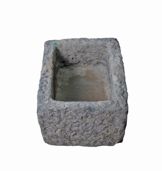 18" Inch Long Hand Chiseled Stone Trough 24 - 9 - Dyag East
