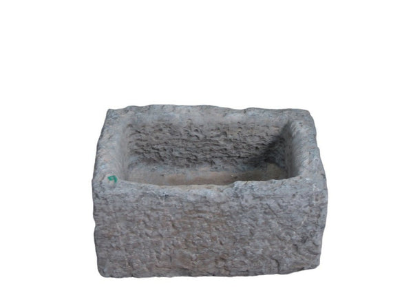 18" Inch Long Hand Chiseled Stone Trough 24 - 9 - Dyag East