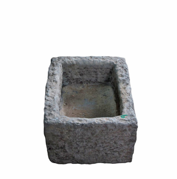 18" Inch Long Hand Chiseled Stone Trough 24 - 9 - Dyag East