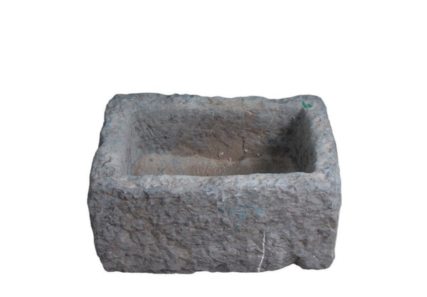 18" Inch Long Hand Chiseled Stone Trough 24 - 9 - Dyag East
