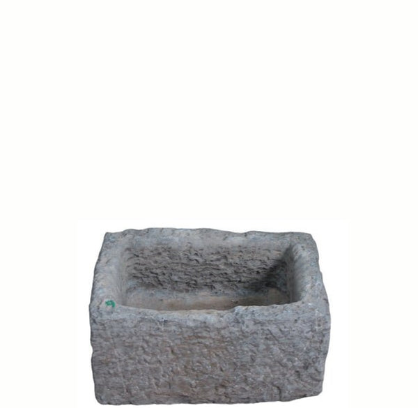 18" Inch Long Hand Chiseled Stone Trough 24 - 9 - Dyag East