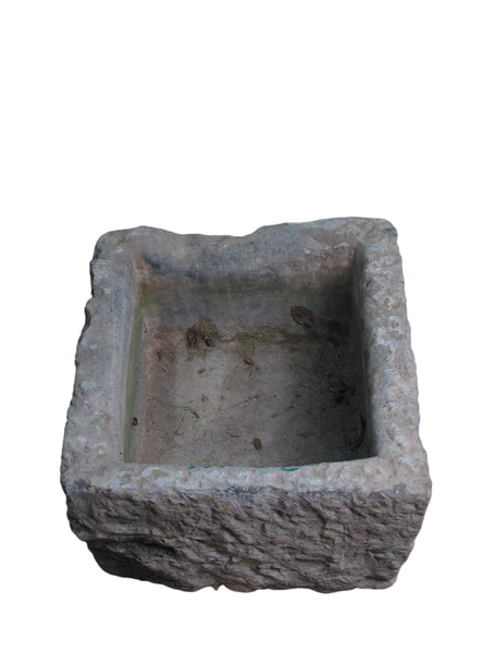18" Inch Long Hand Chiseled Stone Trough 25 - 14 - Dyag East
