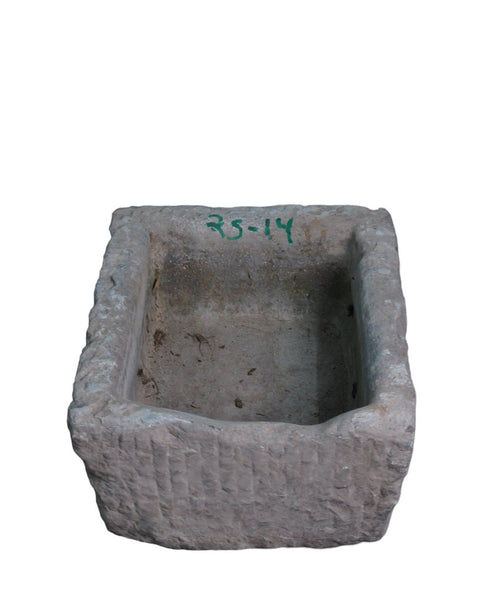 18" Inch Long Hand Chiseled Stone Trough 25 - 14 - Dyag East