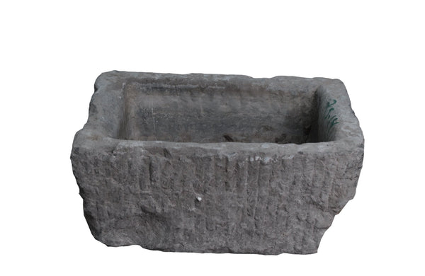 18" Inch Long Hand Chiseled Stone Trough 25 - 14 - Dyag East
