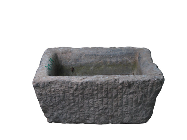 18" Inch Long Hand Chiseled Stone Trough 25 - 14 - Dyag East