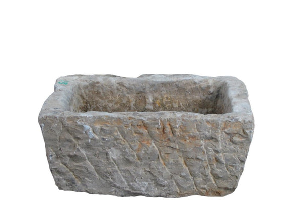 19" Inch Long Hand Chiseled Stone Trough 24 - 13 - Dyag East