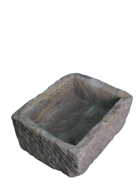 19" Inch Long Hand Chiseled Stone Trough 24 - 20 - Dyag East