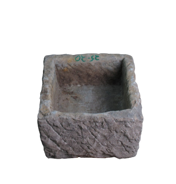 19" Inch Long Hand Chiseled Stone Trough 24 - 20 - Dyag East