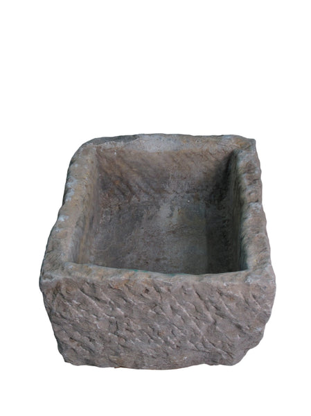 19" Inch Long Hand Chiseled Stone Trough 24 - 20 - Dyag East