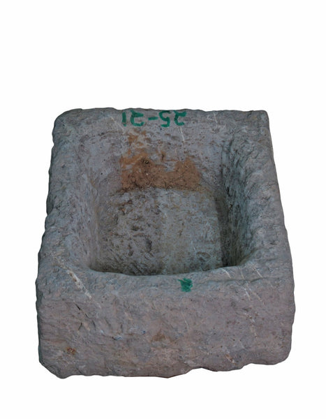 19" Inch Long Hand Chiseled Stone Trough 24 - 21 - Dyag East