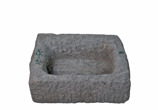 19" Inch Long Hand Chiseled Stone Trough 24 - 21 - Dyag East
