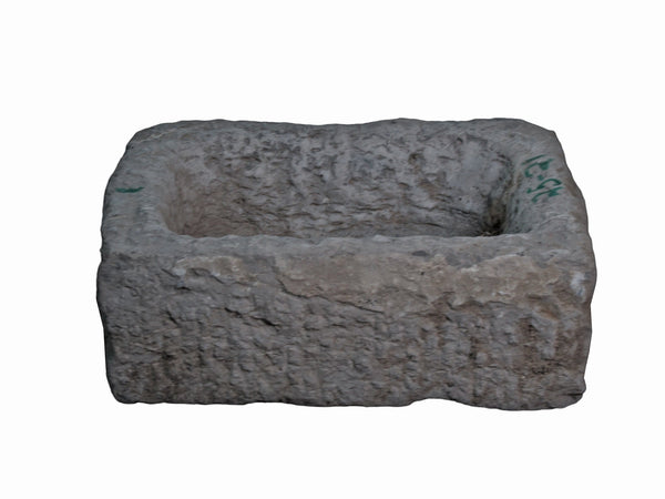 19" Inch Long Hand Chiseled Stone Trough 24 - 21 - Dyag East