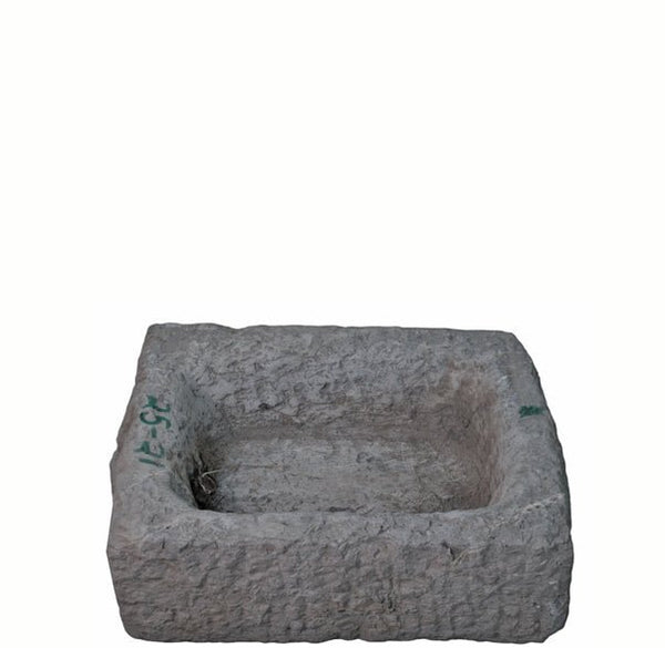 19" Inch Long Hand Chiseled Stone Trough 24 - 21 - Dyag East