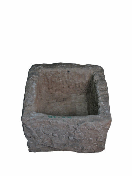 19" Inch Long Hand Chiseled Stone Trough 24 - 22 - Dyag East