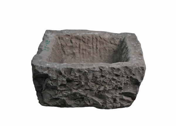 19" Inch Long Hand Chiseled Stone Trough 24 - 22 - Dyag East