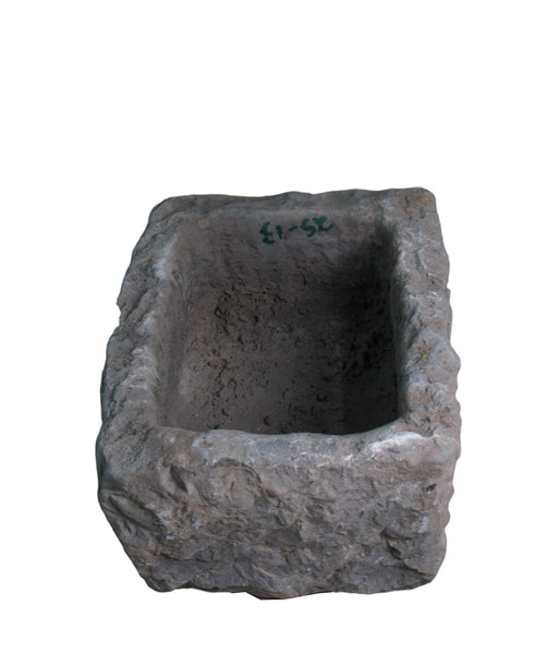 19" Inch Long Hand Chiseled Stone Trough 25 - 13 - Dyag East