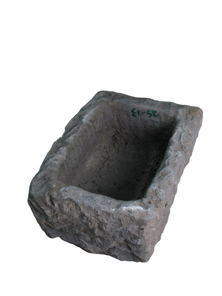 19" Inch Long Hand Chiseled Stone Trough 25 - 13 - Dyag East