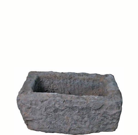 19" Inch Long Hand Chiseled Stone Trough 25 - 13 - Dyag East