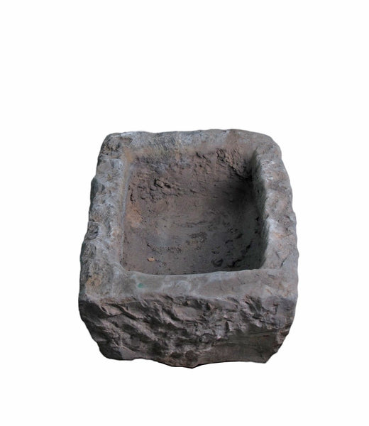 19" Inch Long Hand Chiseled Stone Trough 25 - 13 - Dyag East