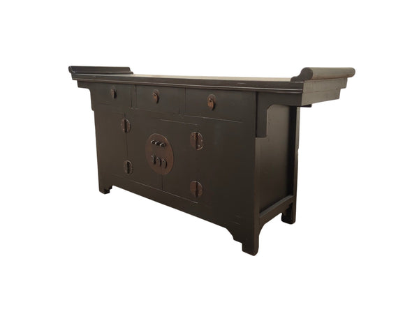 19th Century Antique Chinese Elm Everted Flange Sideboard - Dyag East
