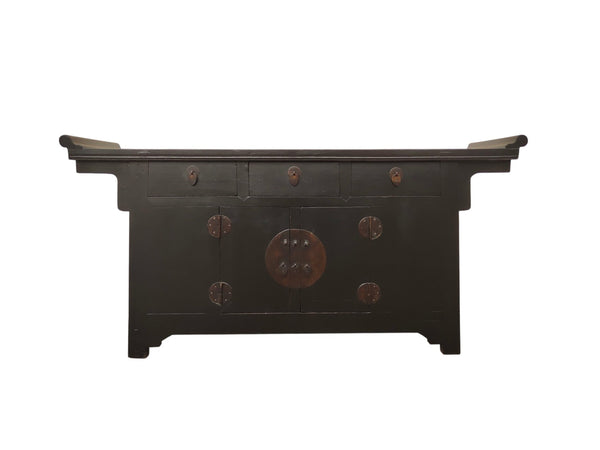19th Century Antique Chinese Elm Everted Flange Sideboard - Dyag East