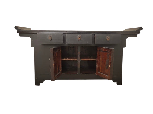 19th Century Antique Chinese Elm Everted Flange Sideboard - Dyag East
