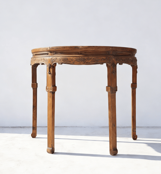 19th Century Carved Half - Moon Table - Dyag East
