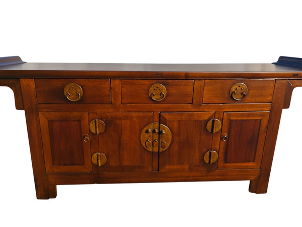 19th Century Chinese Catalpa Everted Flange Sideboard - Dyag East