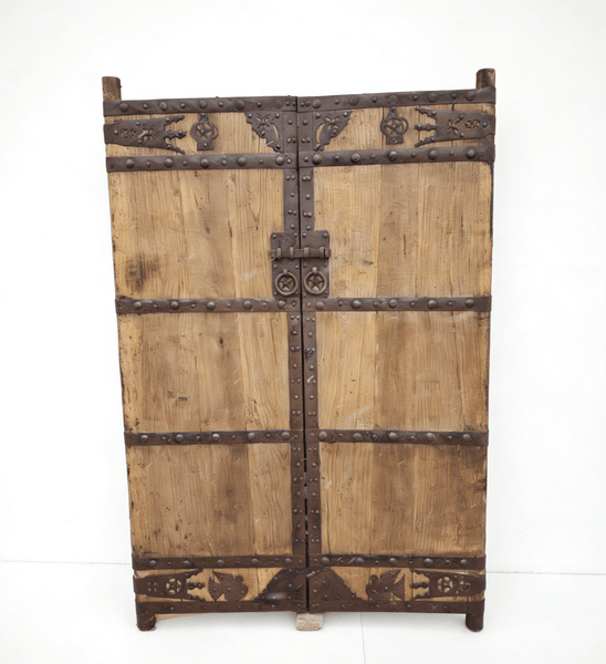 19th Century Chinese Wood Doors with Decorative Iron Accents - Dyag East