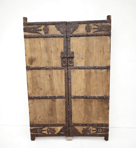 19th Century Chinese Wood Doors with Decorative Iron Accents - Dyag East