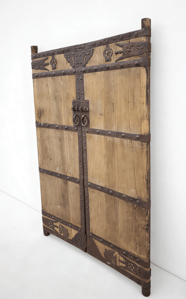 19th Century Chinese Wood Doors with Decorative Iron Accents - Dyag East