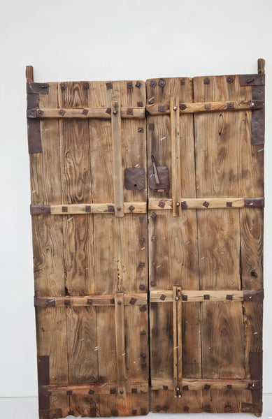 19th Century Chinese Wood Doors with Iron Bands & Studs - Dyag East