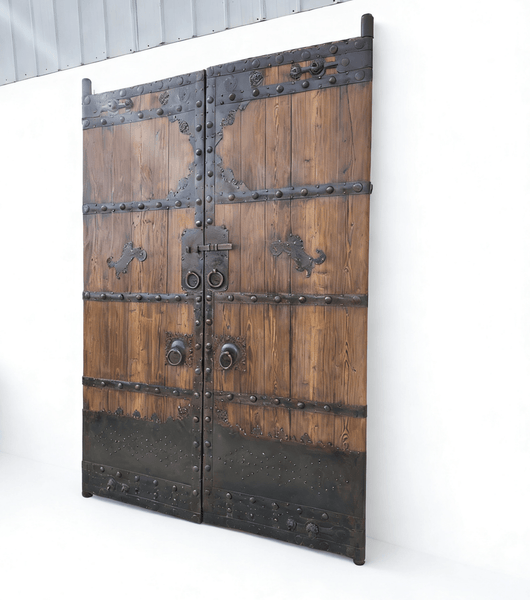 19th Century Chinese Wood Doors with Iron Detail - Dyag East