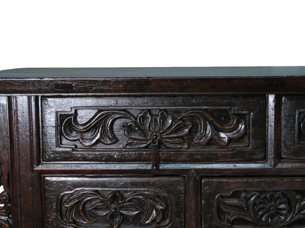 19th Century Hand Carved Drawers Antique Chinese Center Table - Dyag East