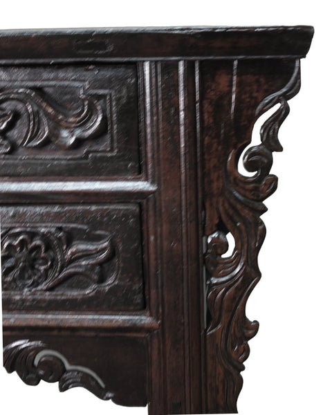 19th Century Hand Carved Drawers Antique Chinese Center Table - Dyag East