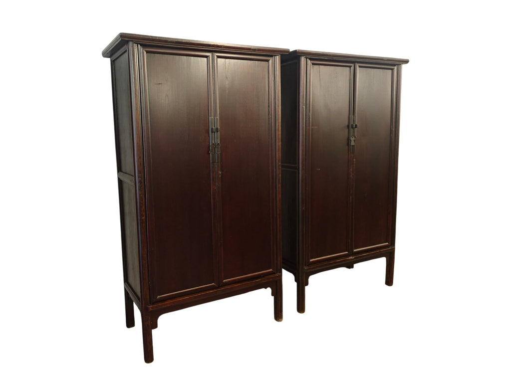 19th Century Pair of Chinese Elm Wardrobe Armoire - Dyag East