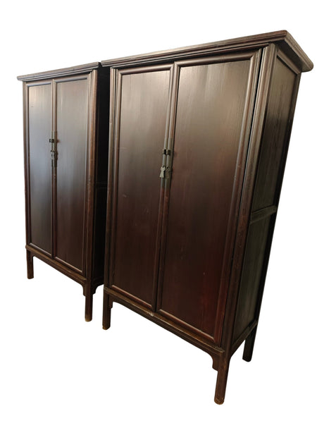 19th Century Pair of Chinese Elm Wardrobe Armoire - Dyag East