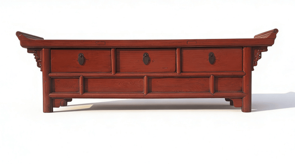 19th Century Red Altar - Style Console Table - Dyag East