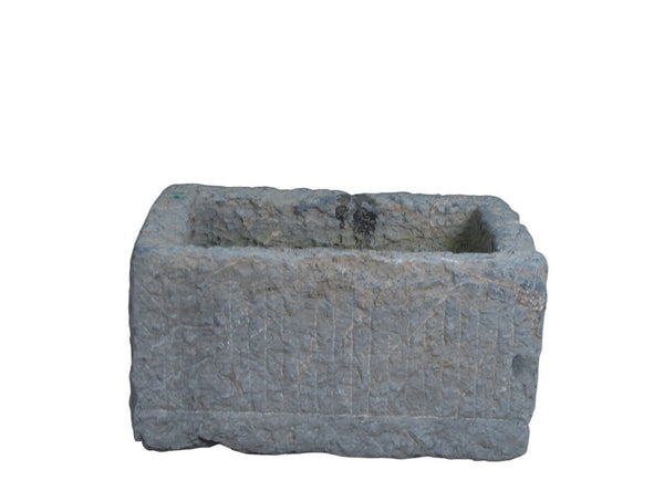 20" Inch Long Hand Chiseled Stone Trough 24 - 14 - Dyag East