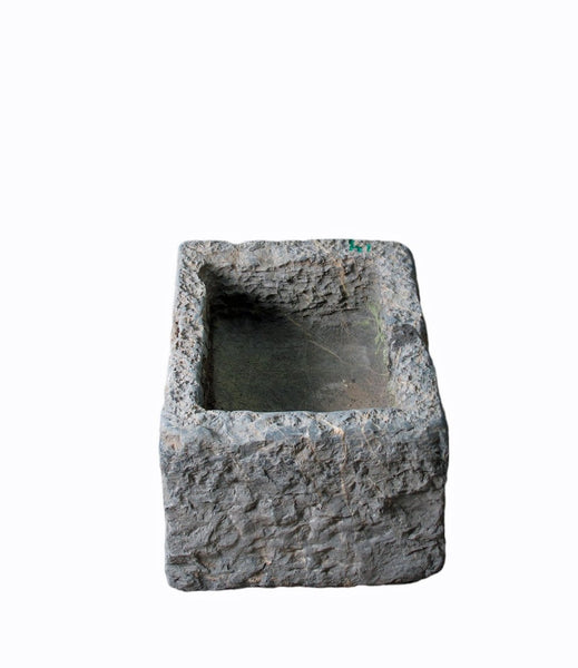 20" Inch Long Hand Chiseled Stone Trough 24 - 14 - Dyag East