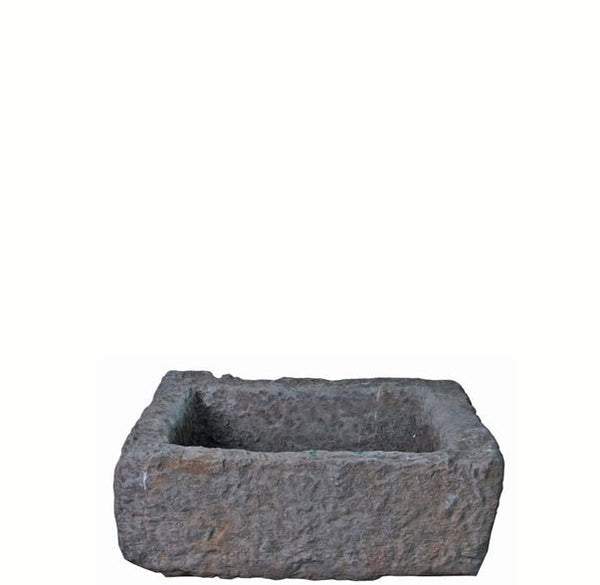 20" Inch Long Hand Chiseled Stone Trough 24 - 16 - Dyag East