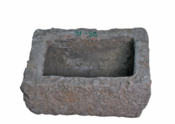 20" Inch Long Hand Chiseled Stone Trough 24 - 16 - Dyag East