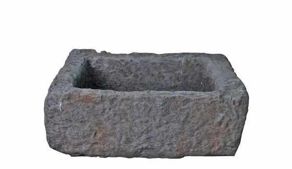 20" Inch Long Hand Chiseled Stone Trough 24 - 16 - Dyag East