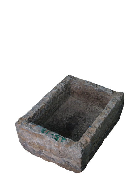 20" Inch Long Hand Chiseled Stone Trough 24 - 18 - Dyag East