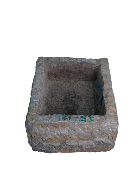 20" Inch Long Hand Chiseled Stone Trough 24 - 18 - Dyag East