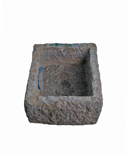 20" Inch Long Hand Chiseled Stone Trough 24 - 18 - Dyag East